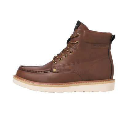 Cognac - Side - Jack And Jones Mens Archway Moc Toe Ankle Boots