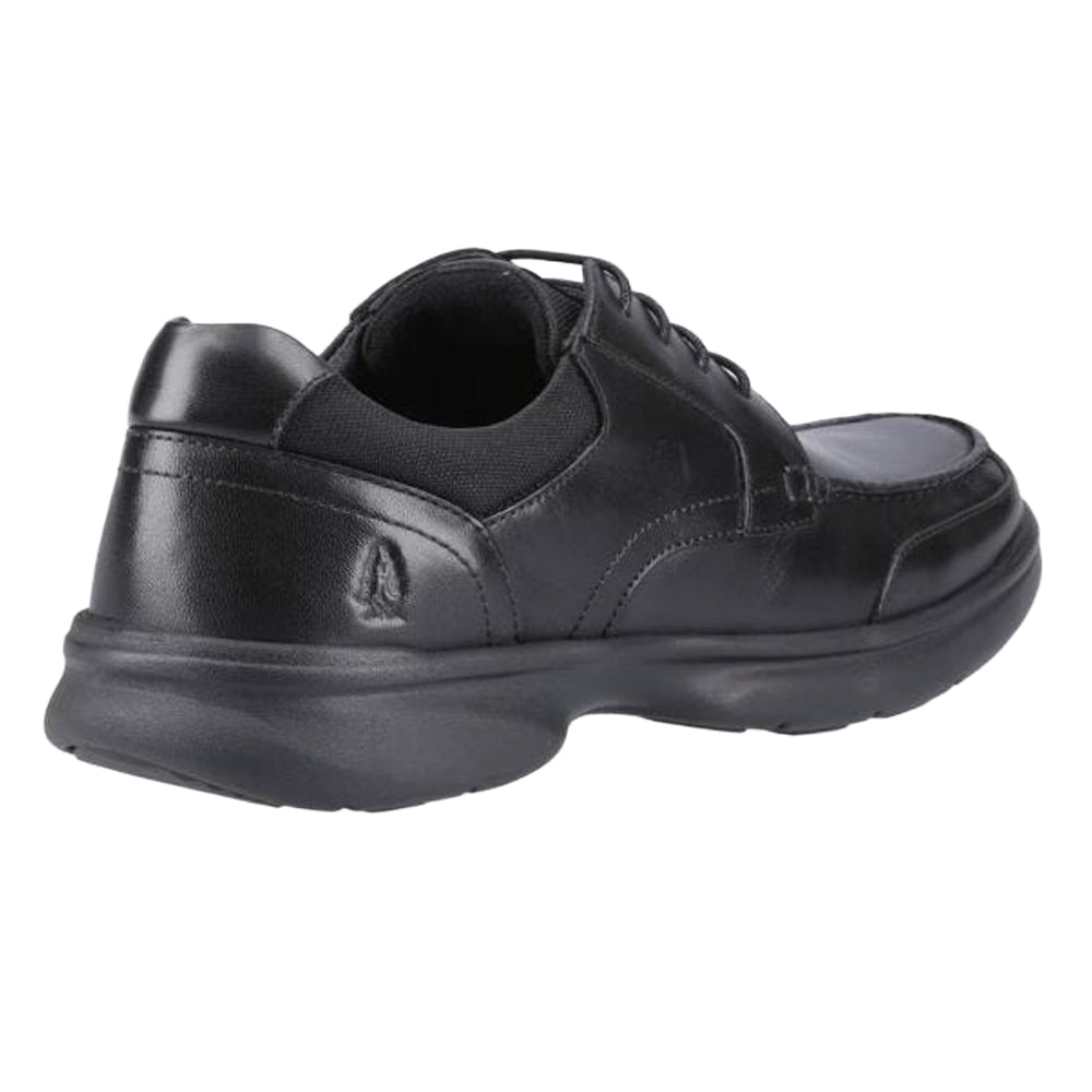 Black - Back - Hush Puppies Mens Hugh Leather Casual Shoes
