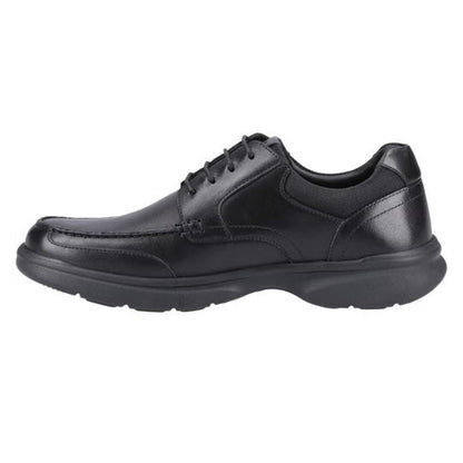 Black - Side - Hush Puppies Mens Hugh Leather Casual Shoes