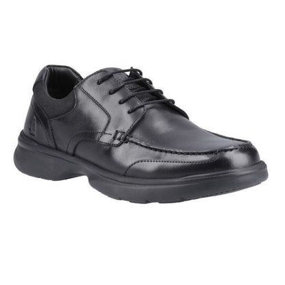 Black - Front - Hush Puppies Mens Hugh Leather Casual Shoes