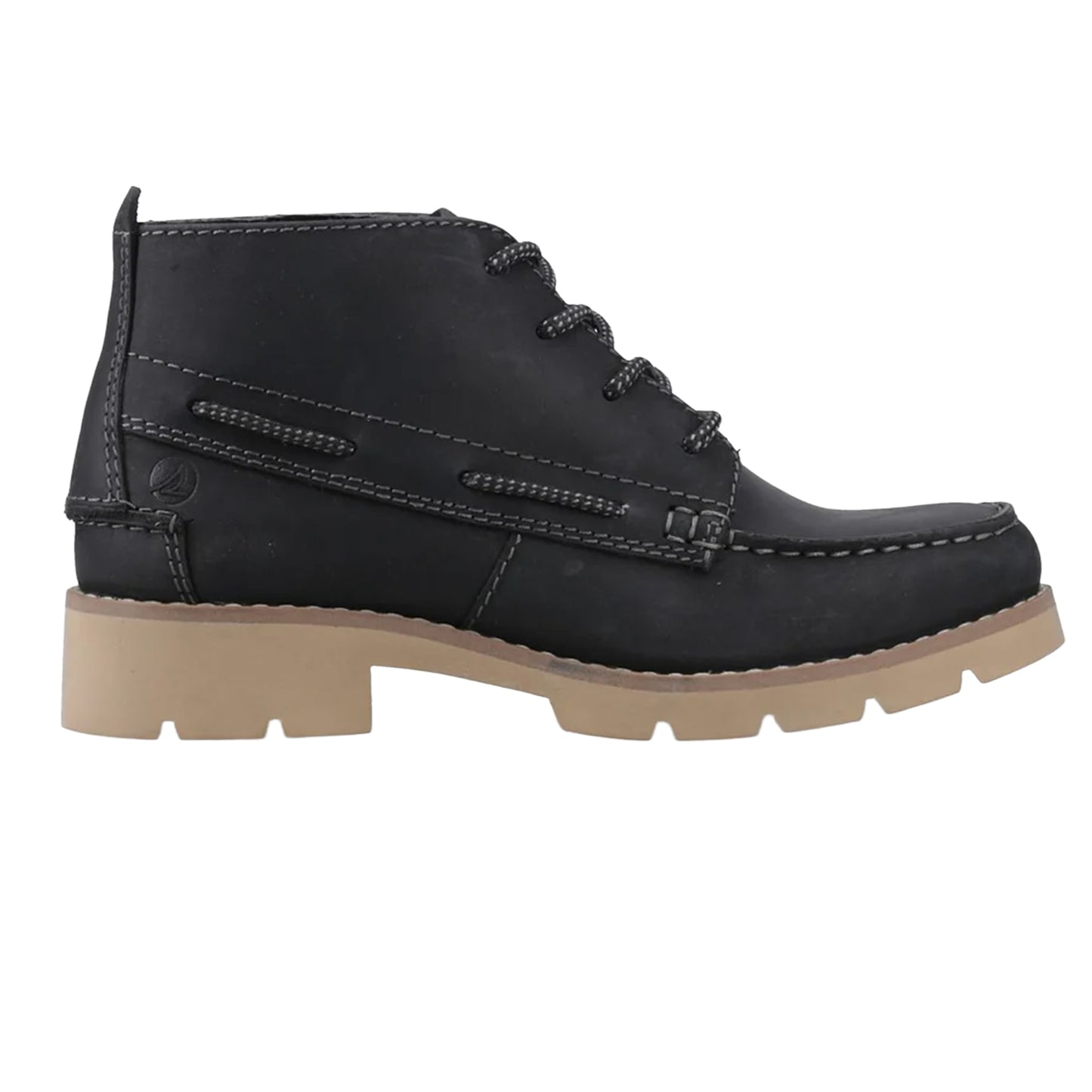 Black - Side - Sperry Mens Savanna Leather Boots