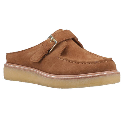 Tan - Front - Sperry Womens-Ladies Captain´s Nubuck Mules