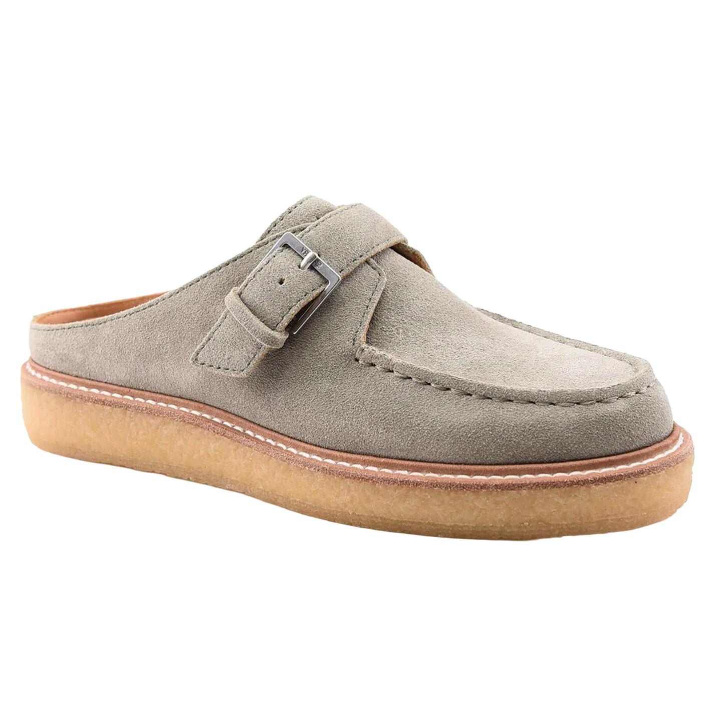 Sage - Front - Sperry Womens-Ladies Captain´s Nubuck Mules