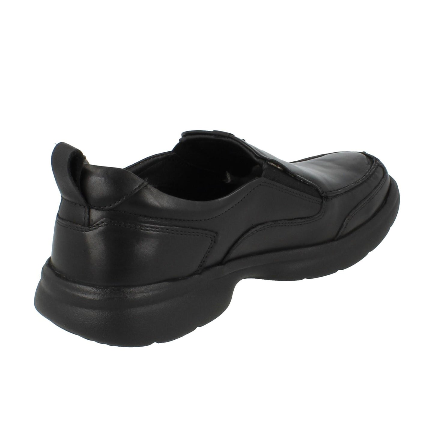 Black - Back - Hush Puppies Mens Harold Leather Slip-on Flats