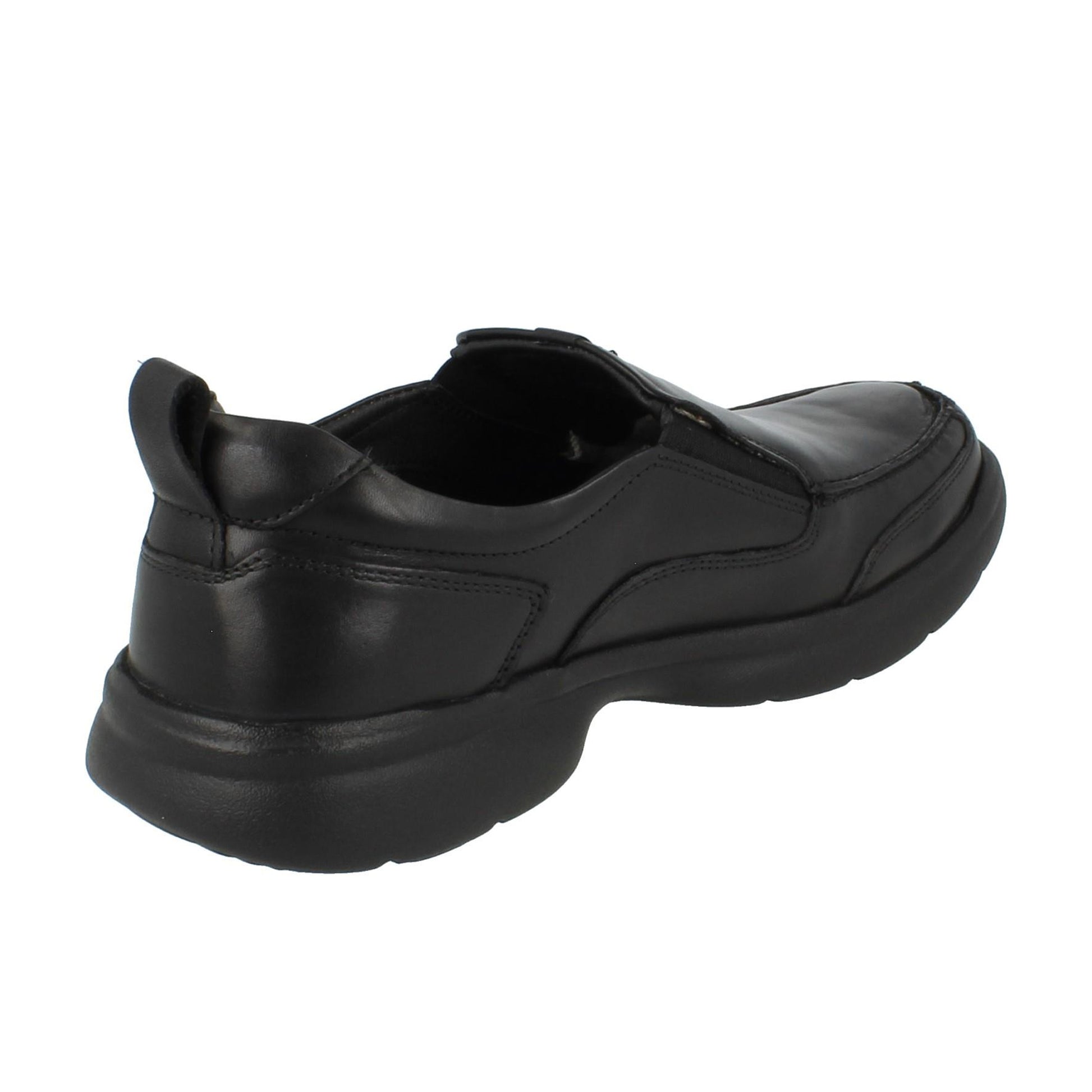Black - Back - Hush Puppies Mens Harold Leather Slip-on Flats