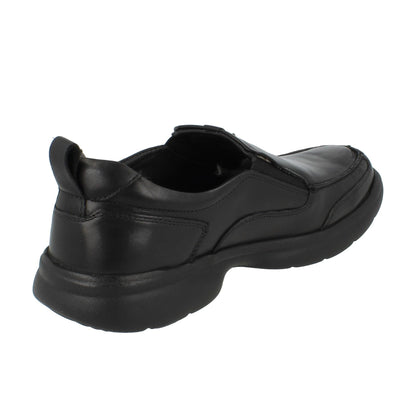Black - Back - Hush Puppies Mens Harold Leather Slip-on Flats