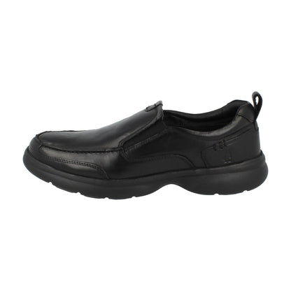 Black - Side - Hush Puppies Mens Harold Leather Slip-on Flats