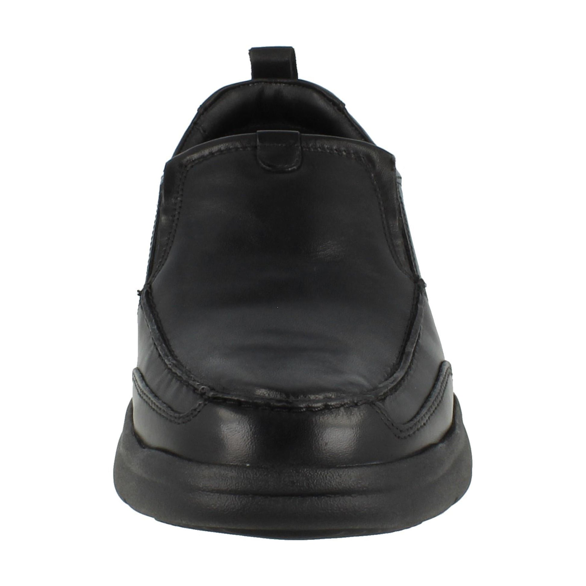 Black - Pack Shot - Hush Puppies Mens Harold Leather Slip-on Flats