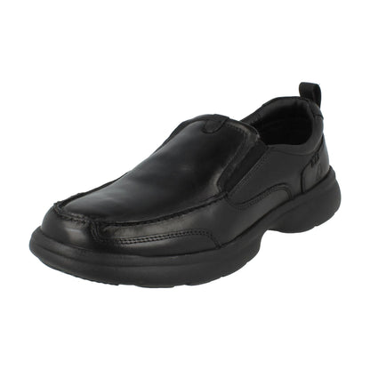 Black - Front - Hush Puppies Mens Harold Leather Slip-on Flats