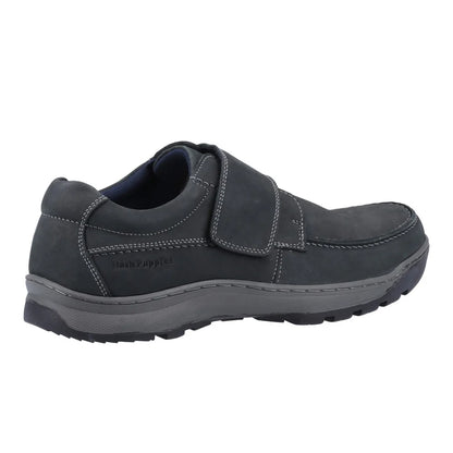 Navy - Back - Hush Puppies Mens Casper Leather Touch Fastening Shoes