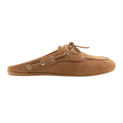 Tan - Front - Sperry Womens-Ladies Leather Slim Mules
