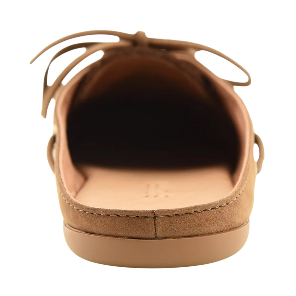Tan - Back - Sperry Womens-Ladies Leather Slim Mules