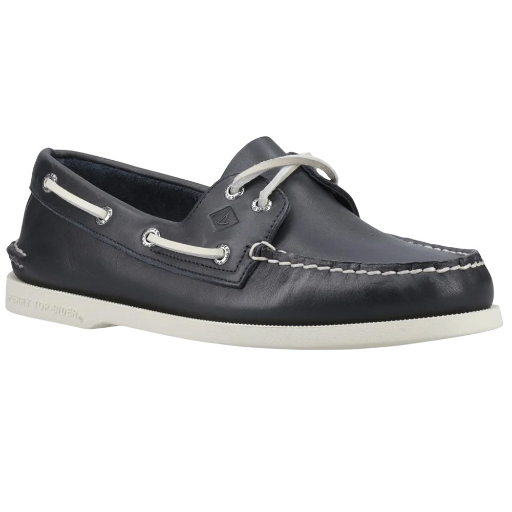 Navy - Pack Shot - Sperry Mens Authentic Leather 2 Eyelet Boat Shoes