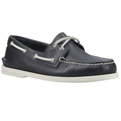 Navy - Pack Shot - Sperry Mens Authentic Leather 2 Eyelet Boat Shoes