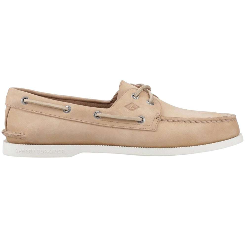 Linen - Front - Sperry Mens Authentic Leather 2 Eyelet Boat Shoes