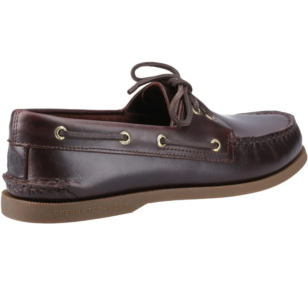 Amaretto - Back - Sperry Mens Authentic Leather 2 Eyelet Boat Shoes