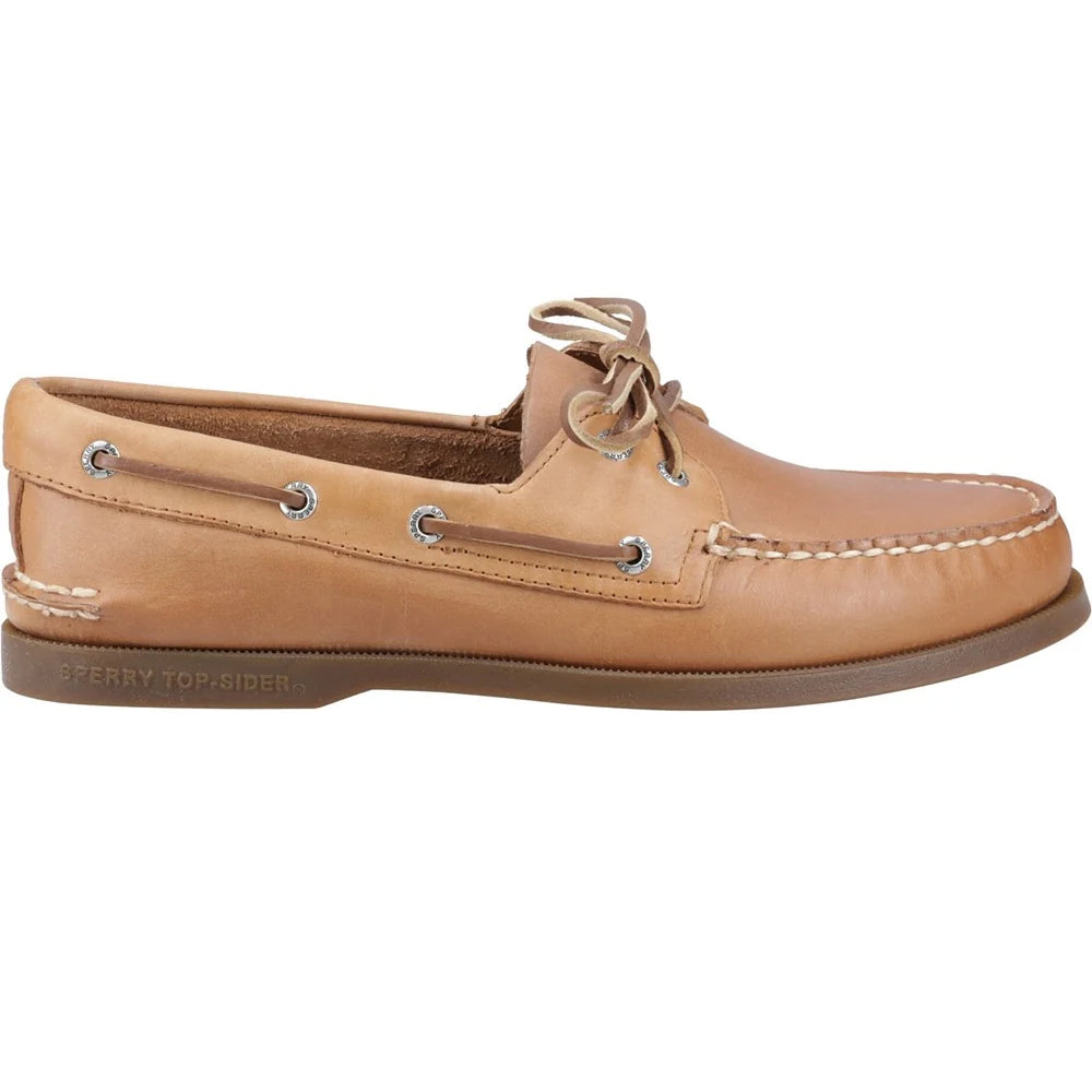 Royal Brown-Maron Royal - Front - Sperry Mens Authentic Leather 2 Eyelet Boat Shoes