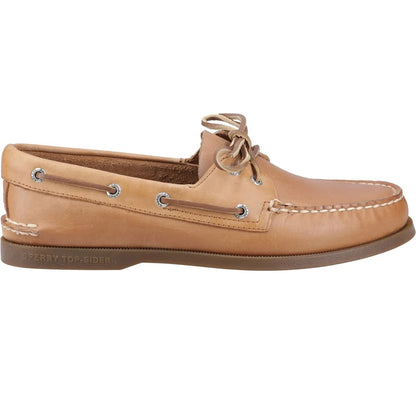 Royal Brown-Maron Royal - Front - Sperry Mens Authentic Leather 2 Eyelet Boat Shoes