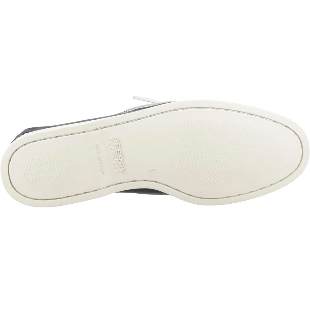 Navy - Side - Sperry Mens Authentic Leather 2 Eyelet Boat Shoes