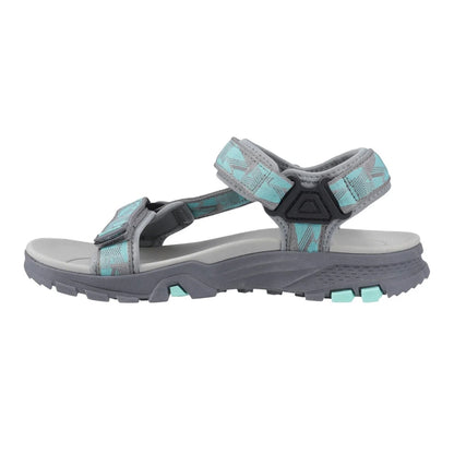 Grey-Turquoise - Side - Cotswold Womens-Ladies Stanton Sandals