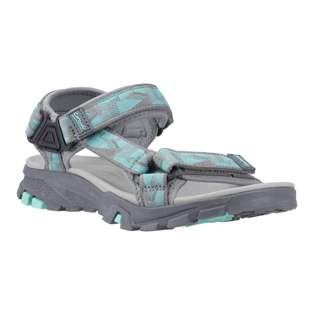 Grey-Turquoise - Pack Shot - Cotswold Womens-Ladies Stanton Sandals