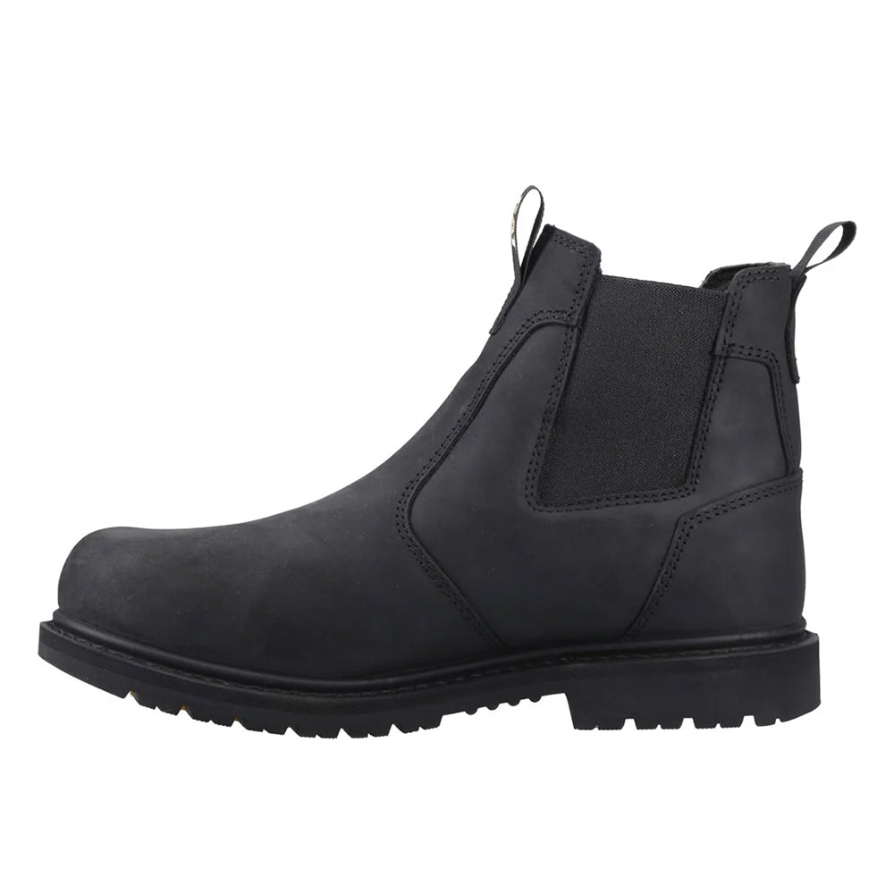 Black - Side - Caterpillar Mens Ager Dealer Leather Occupational Work Boots