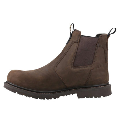 Brown - Side - Caterpillar Mens Ager Dealer Leather Occupational Work Boots