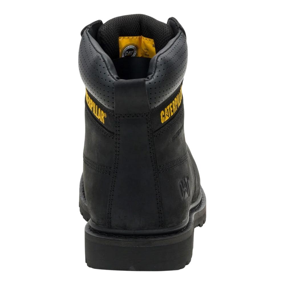 Black - Back - Caterpillar Mens Silva Leather Lace Up Work Boots