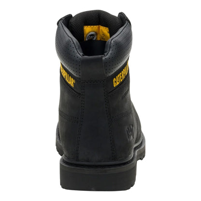 Black - Back - Caterpillar Mens Silva Leather Lace Up Work Boots