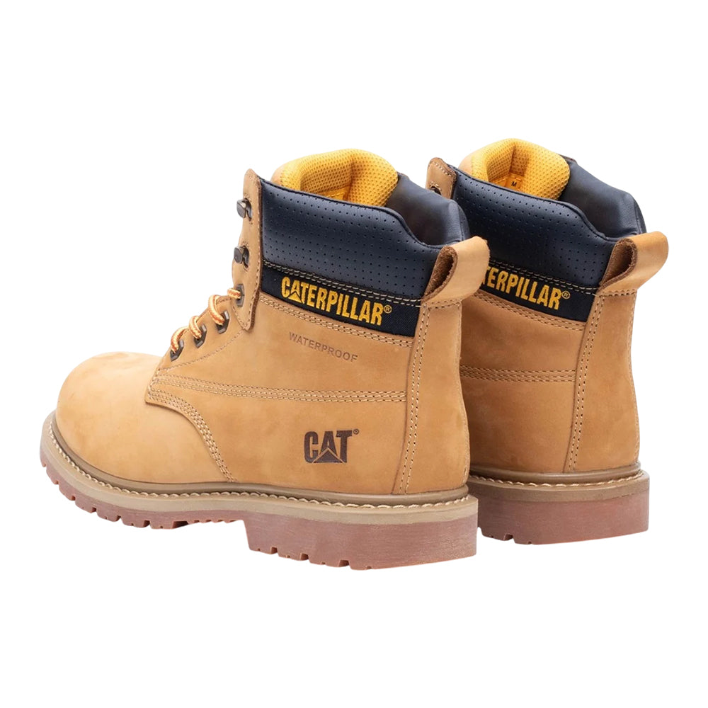 Honey - Back - Caterpillar Mens Silva Leather Lace Up Work Boots