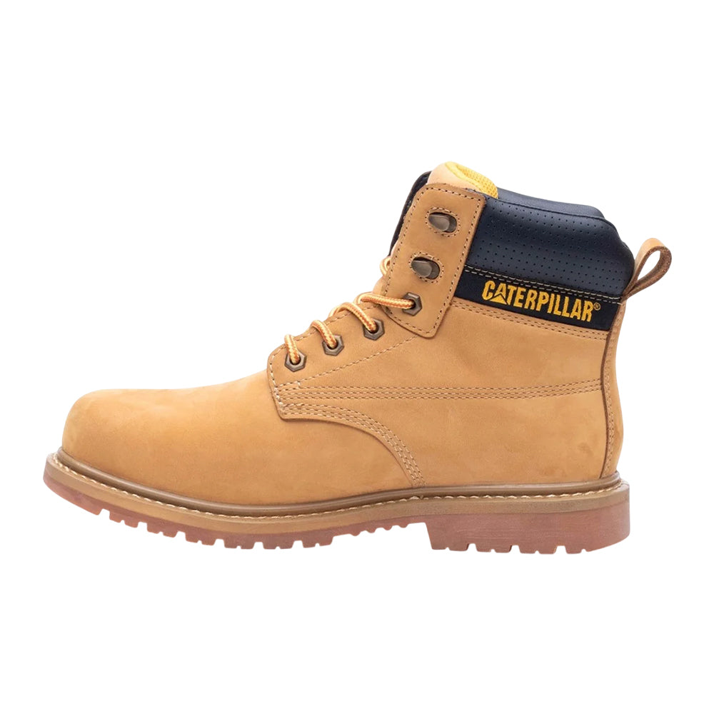 Honey - Side - Caterpillar Mens Silva Leather Lace Up Work Boots