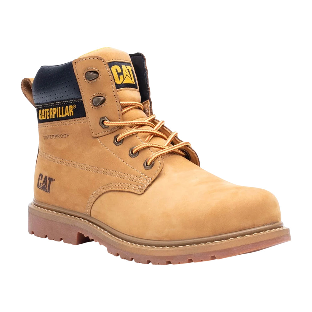 Honey - Close up - Caterpillar Mens Silva Leather Lace Up Work Boots