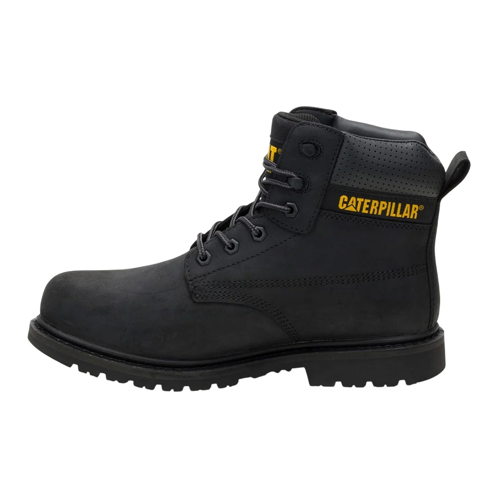 Black - Side - Caterpillar Mens Silva Leather Lace Up Work Boots