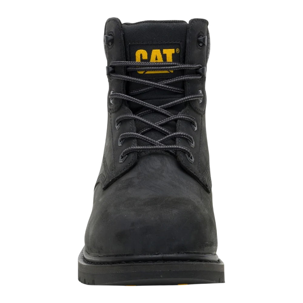Black - Close up - Caterpillar Mens Silva Leather Lace Up Work Boots