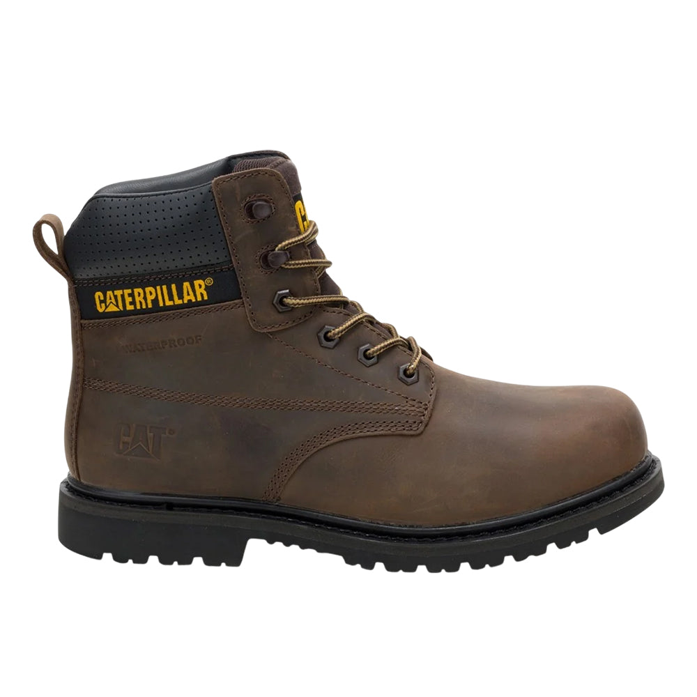Brown - Front - Caterpillar Mens Silva Leather Lace Up Work Boots