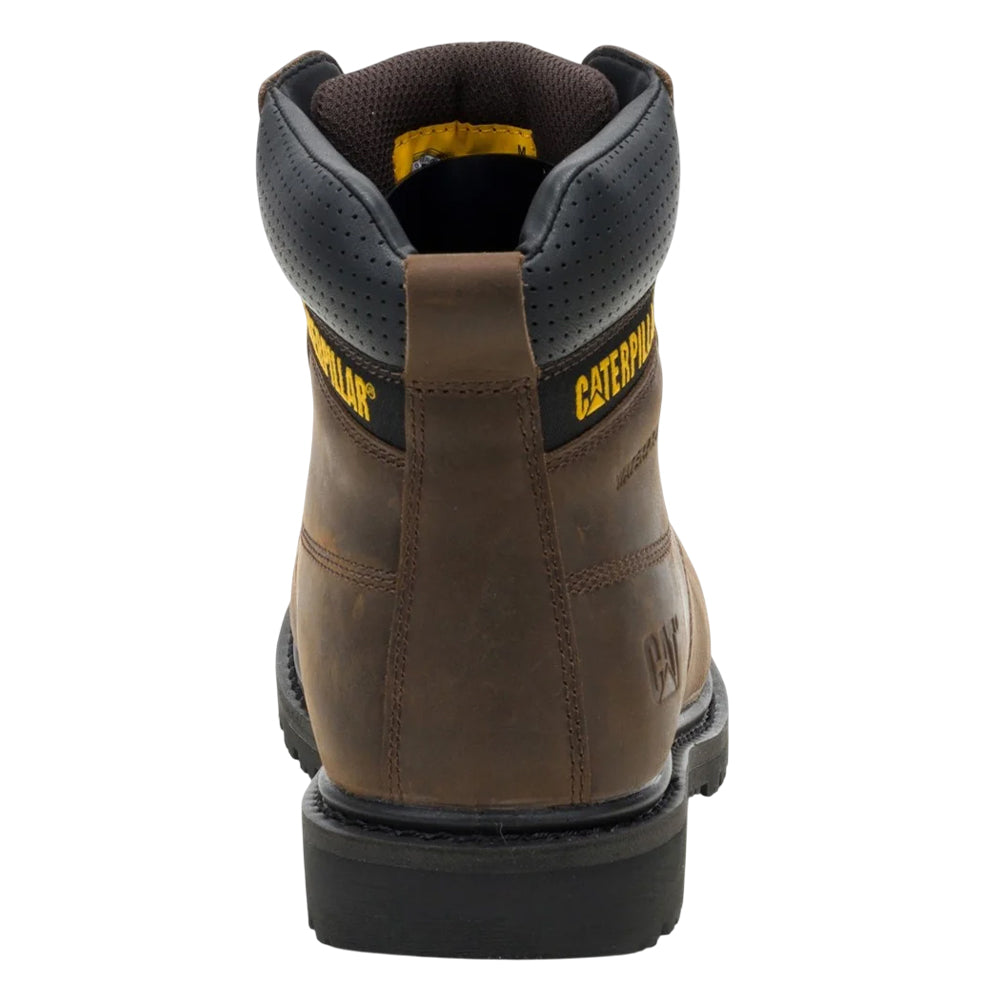 Brown - Back - Caterpillar Mens Silva Leather Lace Up Work Boots