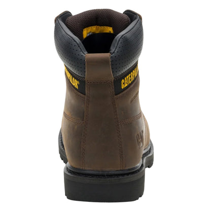 Brown - Back - Caterpillar Mens Silva Leather Lace Up Work Boots