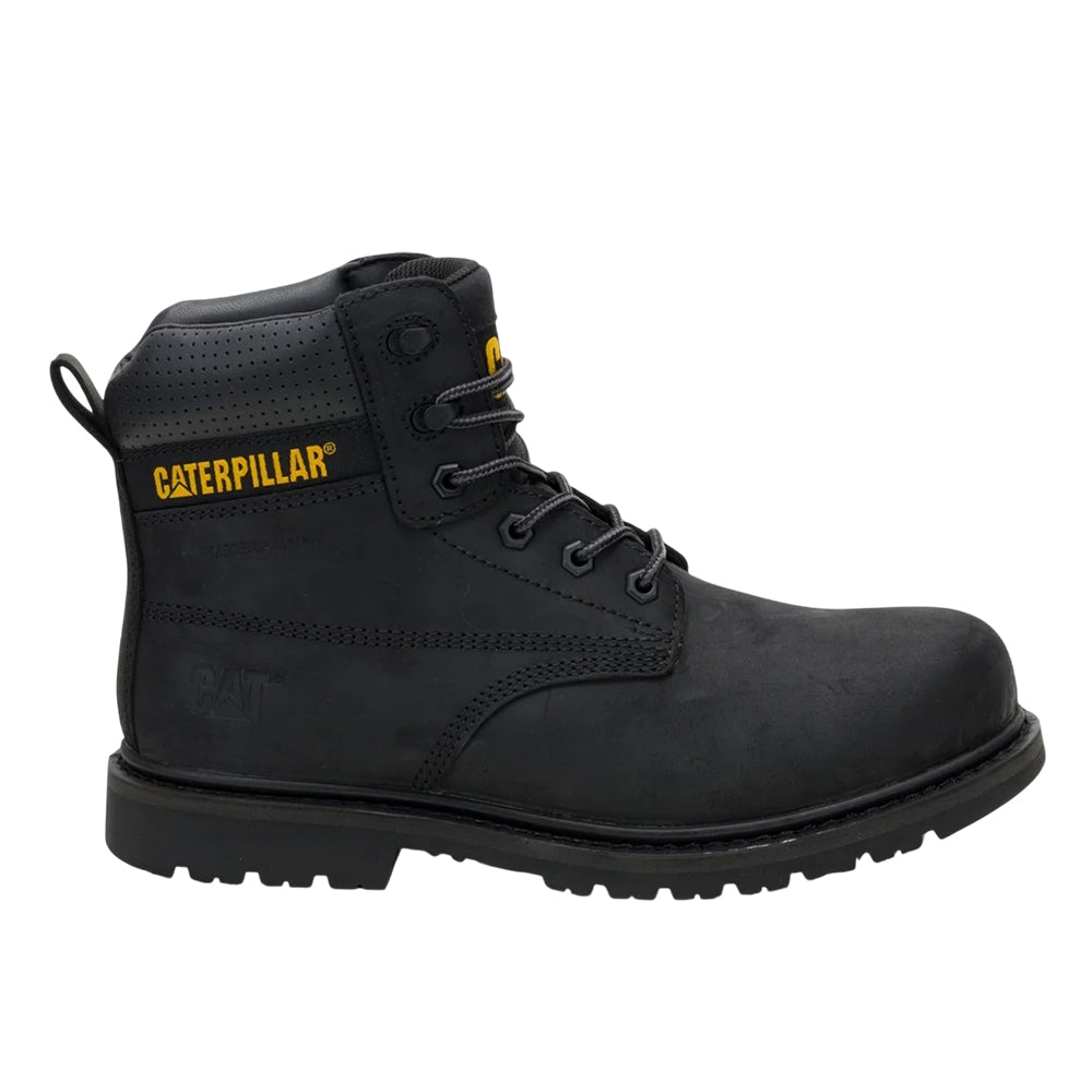 Black - Front - Caterpillar Mens Silva Leather Lace Up Work Boots