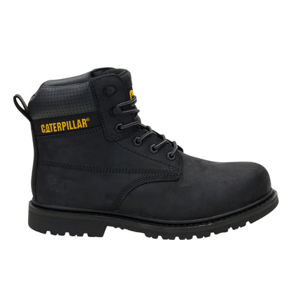 Black - Front - Caterpillar Mens Silva Leather Lace Up Work Boots