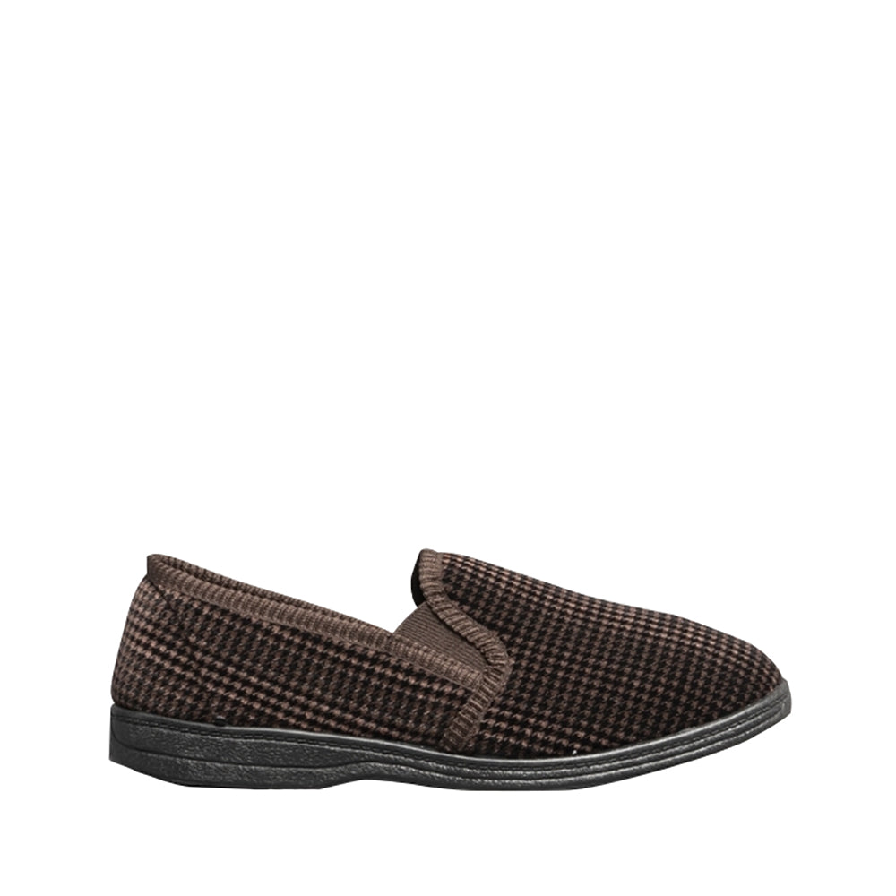 BROWN - Back - Mirak Highbury Slip-On Slipper - Mens Slippers