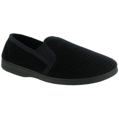 NAVY - Front - Mirak Highbury Slip-On Slipper - Mens Slippers