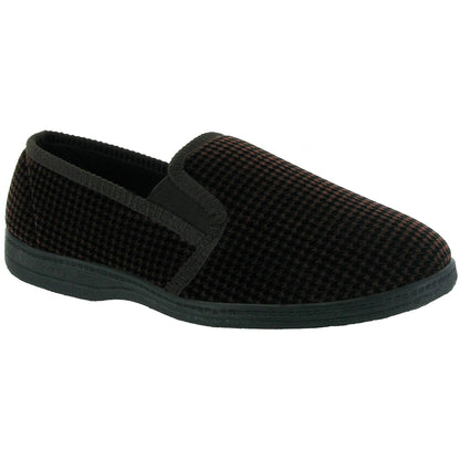 BROWN - Front - Mirak Highbury Slip-On Slipper - Mens Slippers