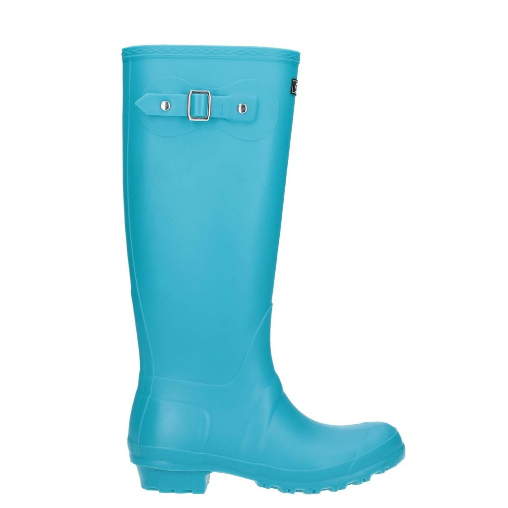 Turquoise - Back - Cotswold Sandringham Buckle-Up Womens Wellington Boots
