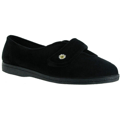 Black - Front - Mirak Andrea Touch Fastening Slipper - Womens Slippers - Ladies Slippers