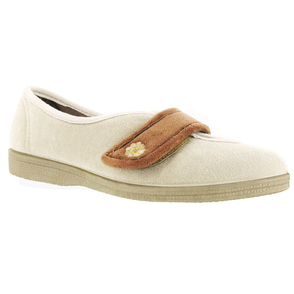 Beige - Front - Mirak Andrea Touch Fastening Slipper - Womens Slippers - Ladies Slippers