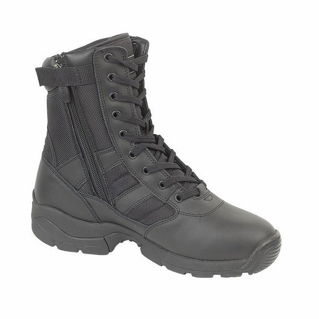 Black - Front - Magnum Panther 8inch Side Zip (55627) - Womens Boots
