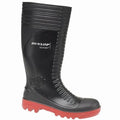 Black - Front - Dunlop Acifort A252931 Ribbed Full Safety Wellington - Mens Boots