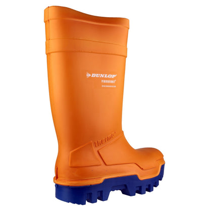 Orange - Pack Shot - Dunlop C662343 Purofort Thermo + Full Safety Wellington - Mens Boots - Safety Wellingtons