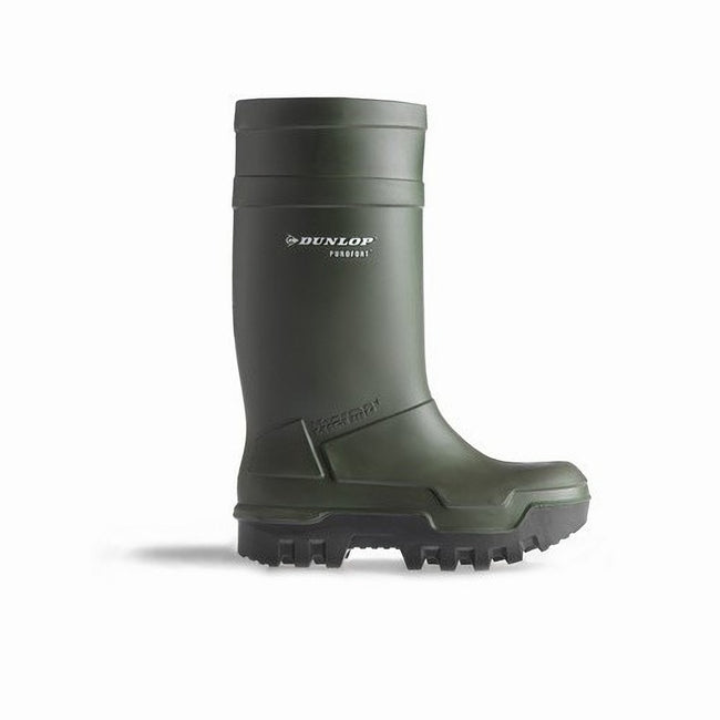 GREEN - Back - Dunlop C662933 Purofort Thermo + Full Safety Wellington - Mens Boots - Safety Wellingtons