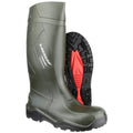 Green - Close up - Dunlop C762933 Purofort+ Full Safety Standard Wellington Boxed - Womens Safety Boots